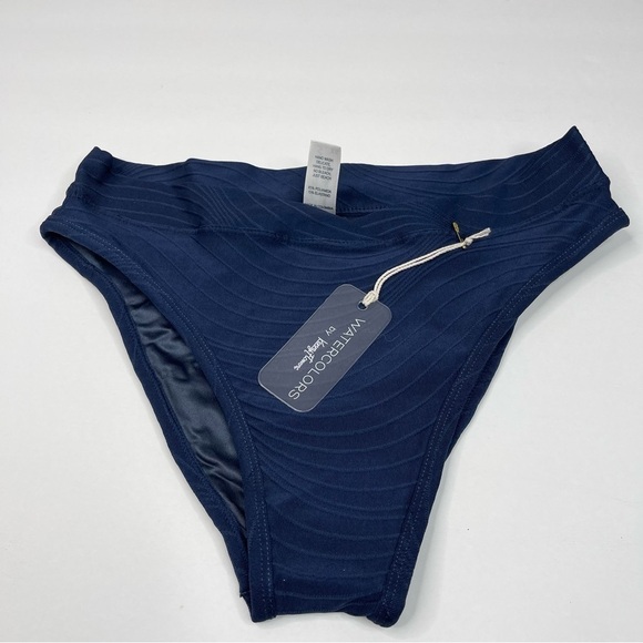 Kenny Flowers The Ravello Textured Navy Jacquard Classic Bikini Bottom XS NWT - Picture 4 of 7